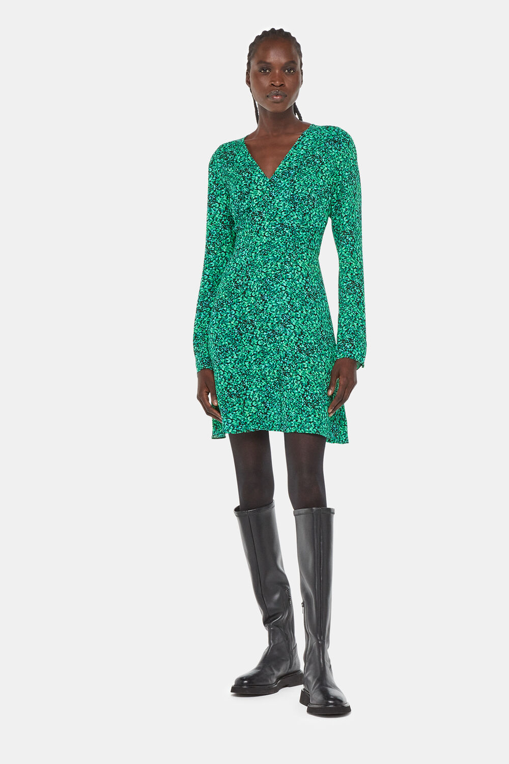 Green Dappled Floral Lori Dress